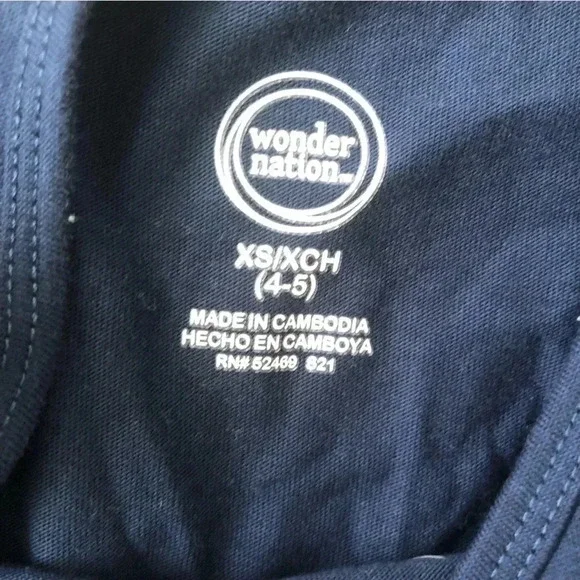 Wonder Nation Navy Unicorn Silver Star Long Sleeve Dress- Girls S 4-5 - Picture 10 of 10